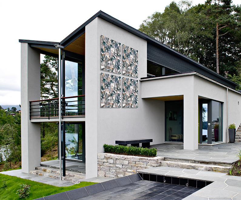 Outdoor panels on home